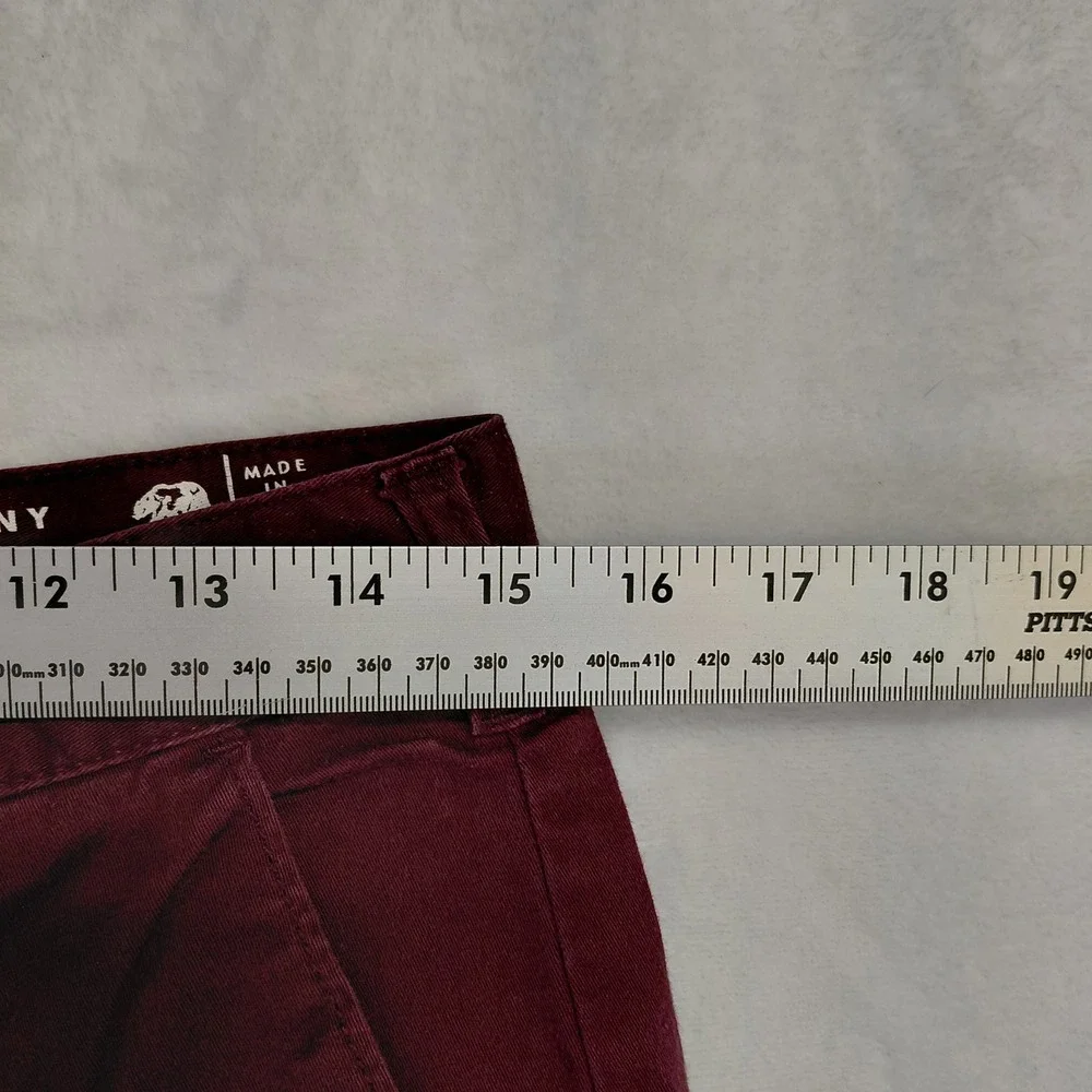 Bullhead Denim Co Mens Skinny Chino Pants Burgundy Maroon W30 L32 Slim Fit